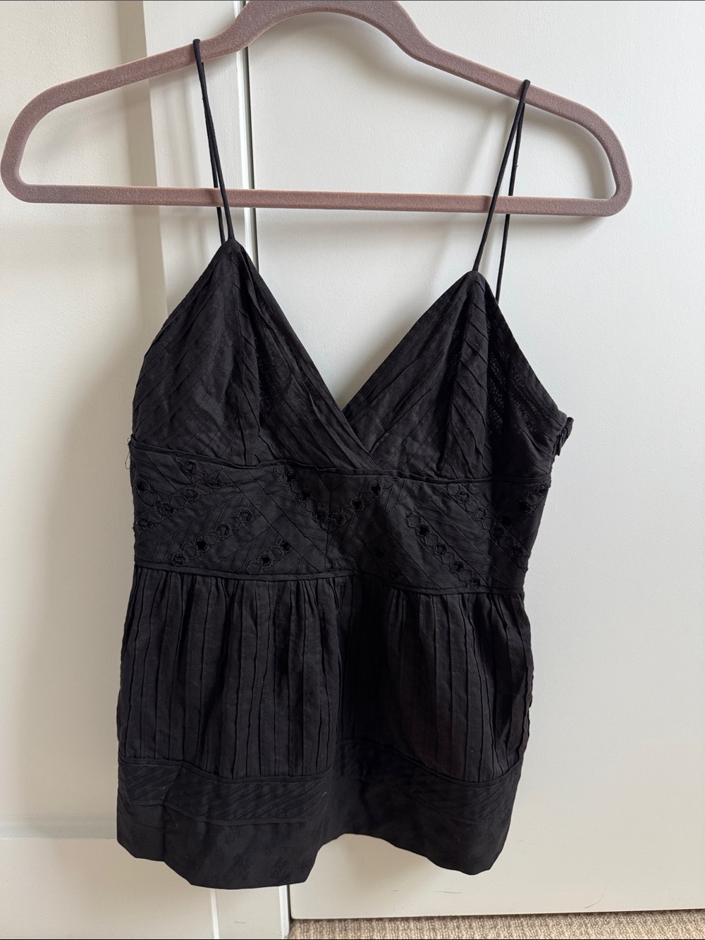 Vintage Catherine Malandrino Black Spaghetti Strap Tank Top